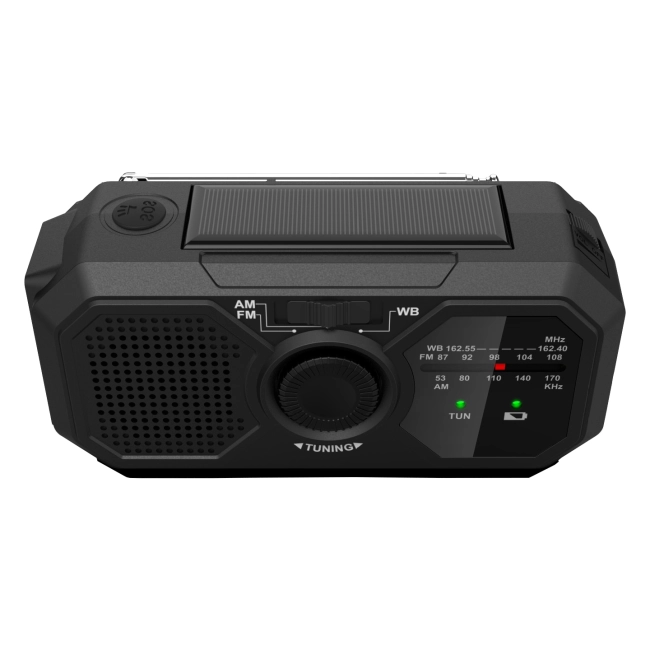 динамо радіоприймач портативний із сонячною батареєю