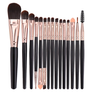 Набір косметичних пензлів для макіяжу (15 шт) набір пензлів косметичних для макіяжу