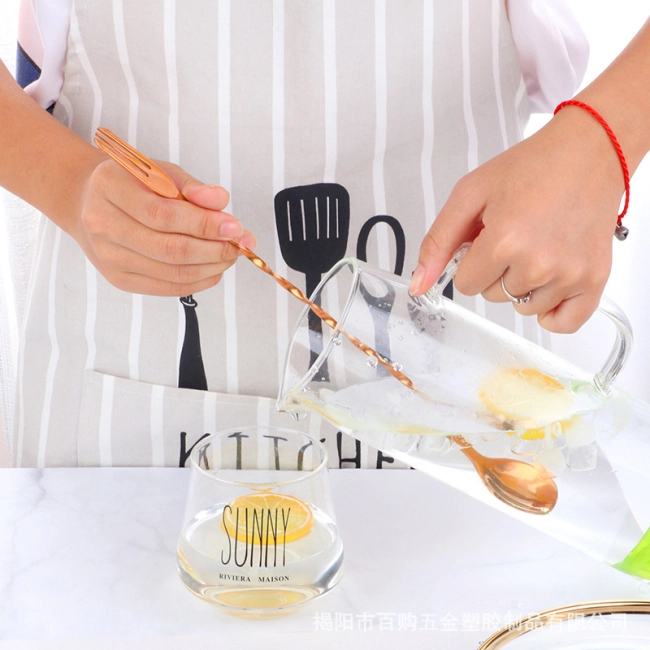 барная коктейльная ложка с вилкой