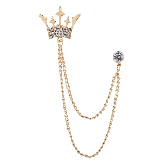 мужская брошь с короной