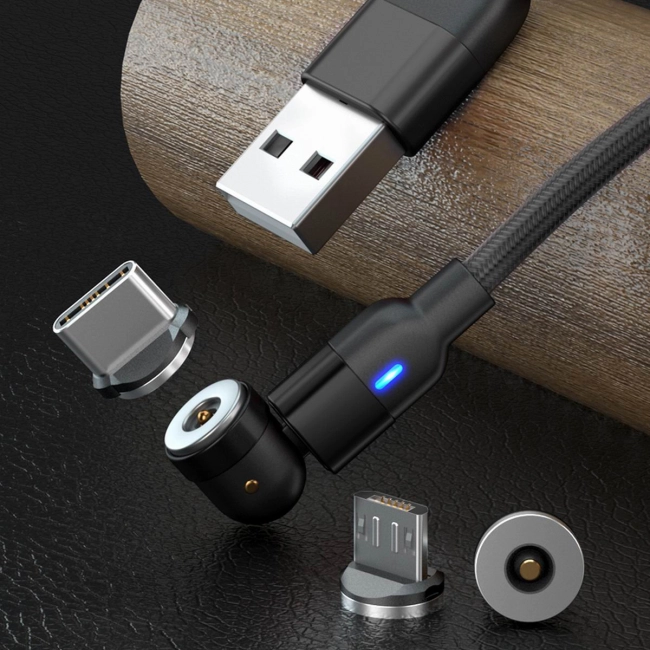 кабель поворотний micro-usb type c lightning