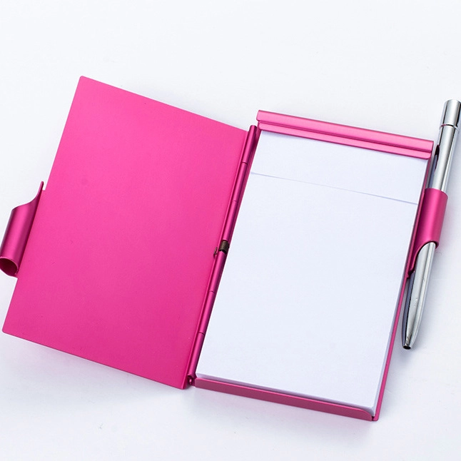 блокнот с алюминиевой обложкой