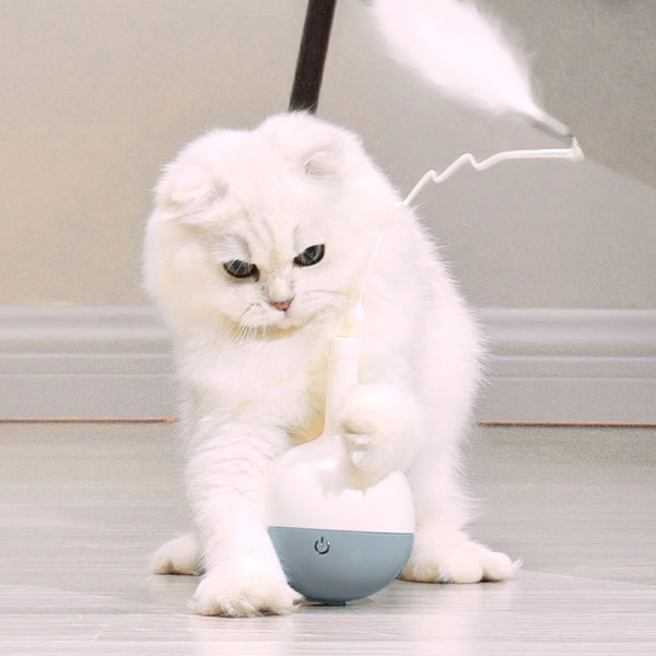 интерактивная игрушка с перьями для кошки