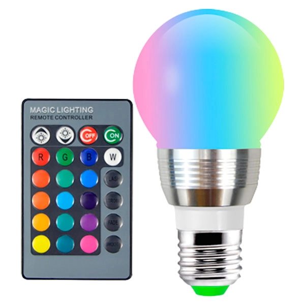 світлодіодна лампа RGB з пультом