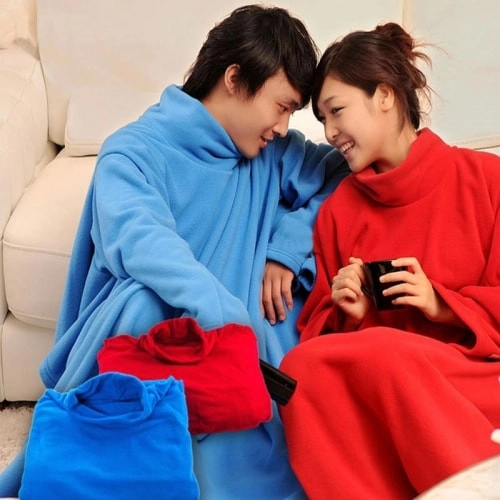 теплый плед с рукавами