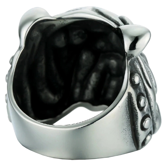 чоловічий перстень з бульдогом