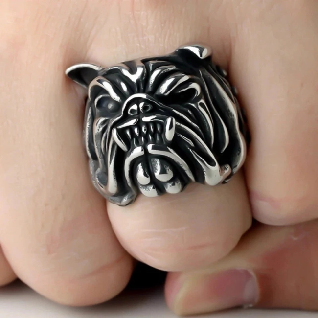 перстень з бульдогом для чоловіків