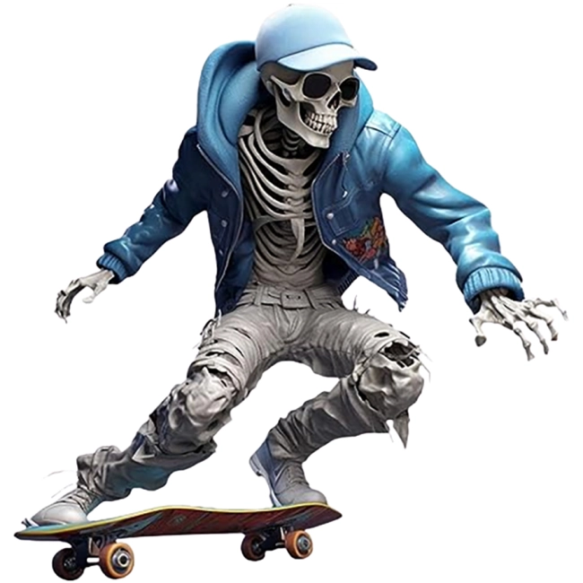 скелет на скейте