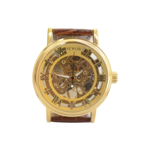 Наручний механічний годинник скелетон (Skeleton) з ремінцем 24 см механічний годинник скелетони