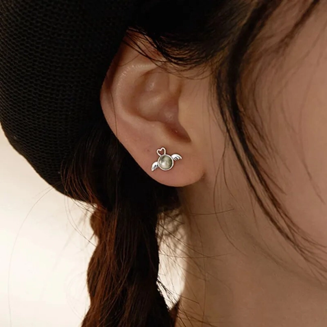 Серьги с ангелом и демоном