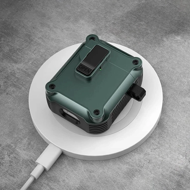 чохол з карабіном для навушників аірподс