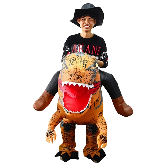 надувной костюм с тиранозавром