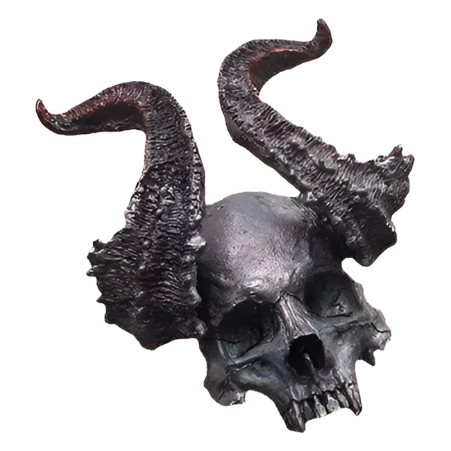 Кільце з черепом та рогами