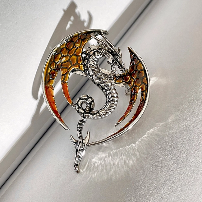 брошь дракон