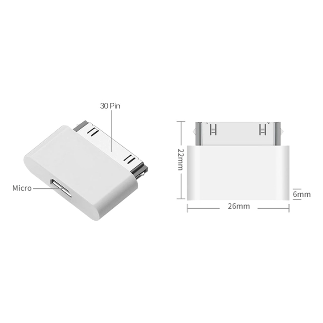 micro USB - Apple 30-pin