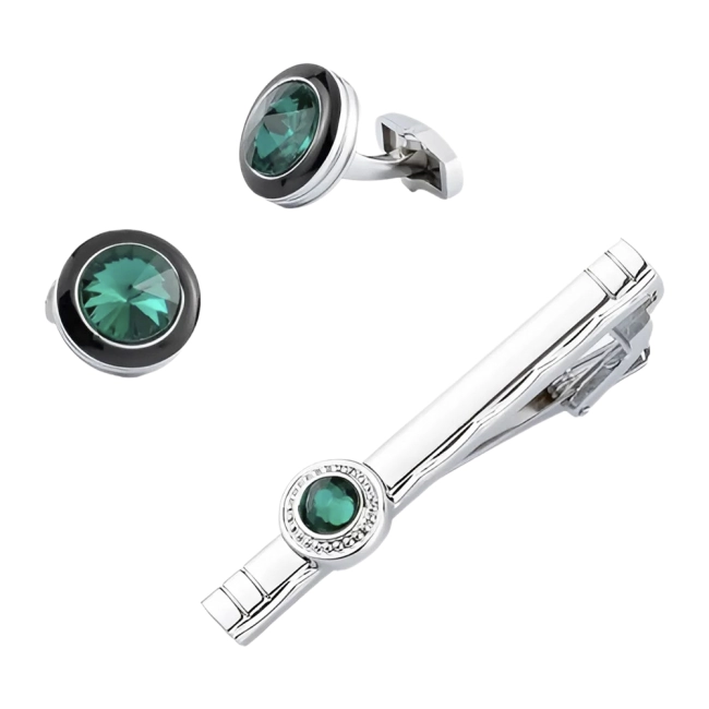 Затискач для краватки з запонками