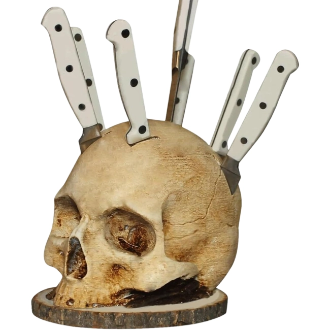 Підставка для ножів у вигляді черепа