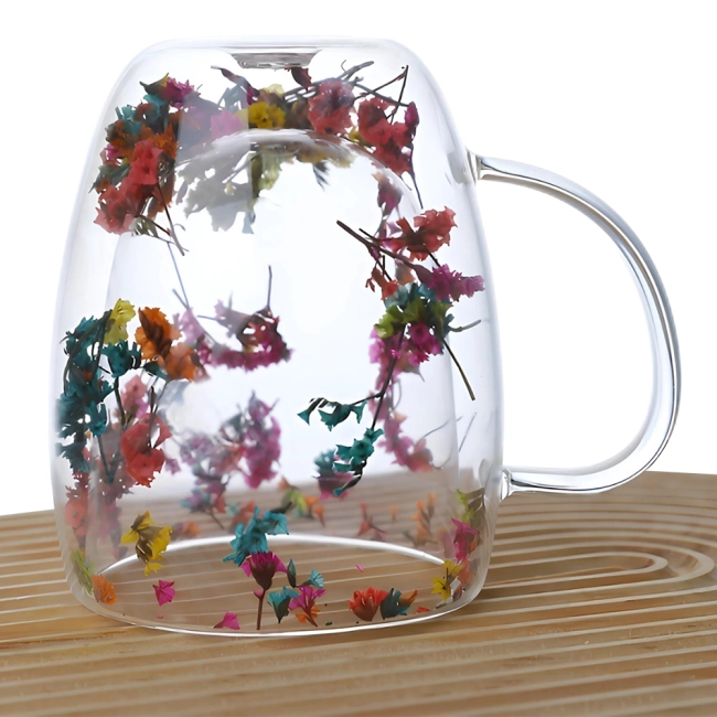 кружка с сухими цветами