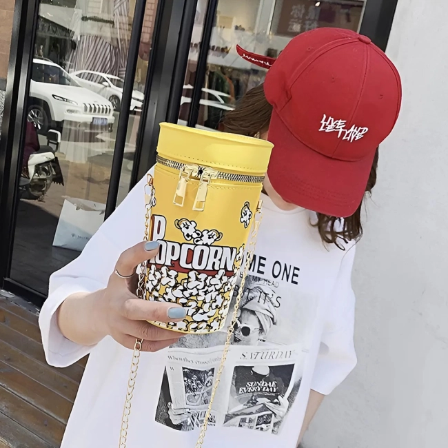 Сумка попкорн с цепочкой