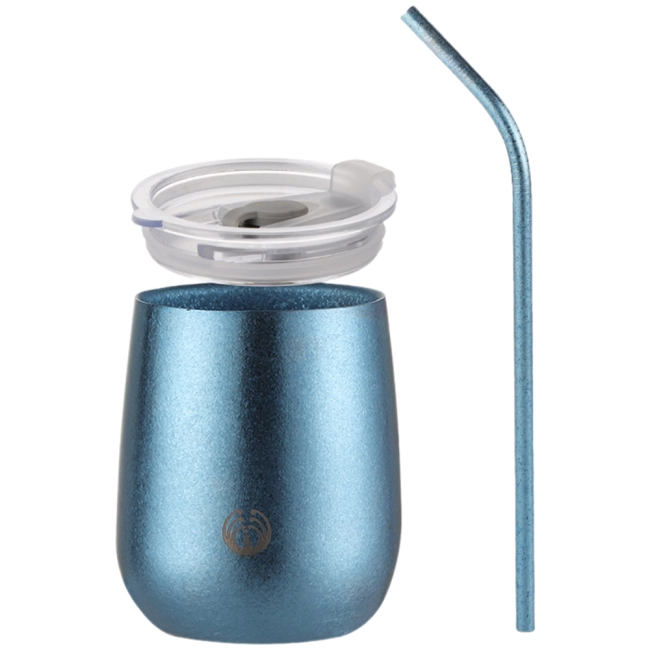 склянка з кришкою та багаторазовою трубочкою