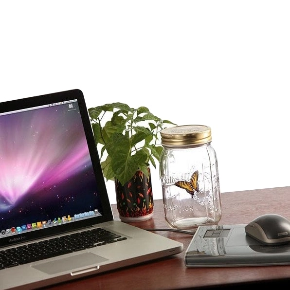 Бабочка в банке на батарейках