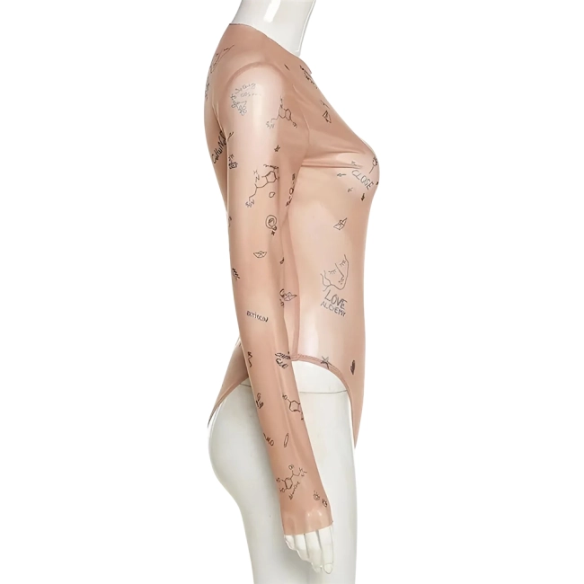 боді з тату принтом