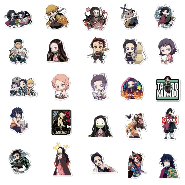 набір наліпок з аніме