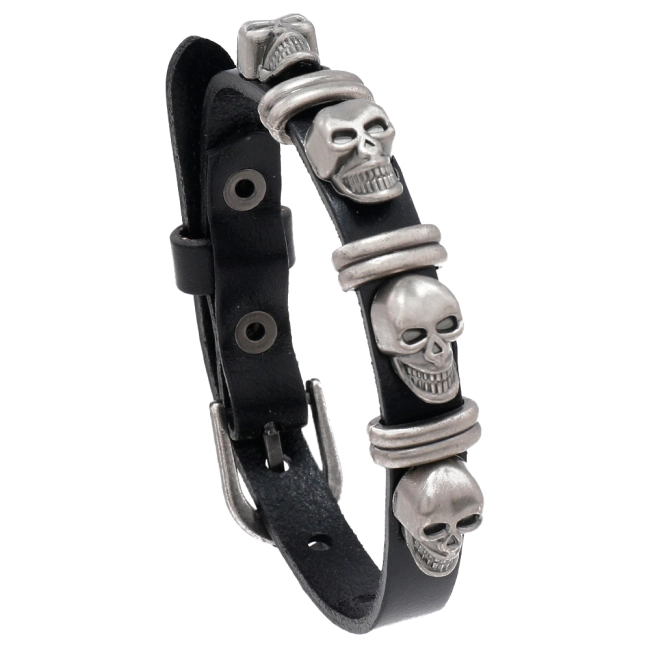 чоловічий браслет з черепами
