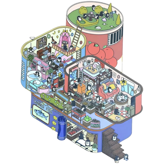 румбокс наклейки з будиночком