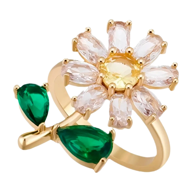 женское кольцо с цветком