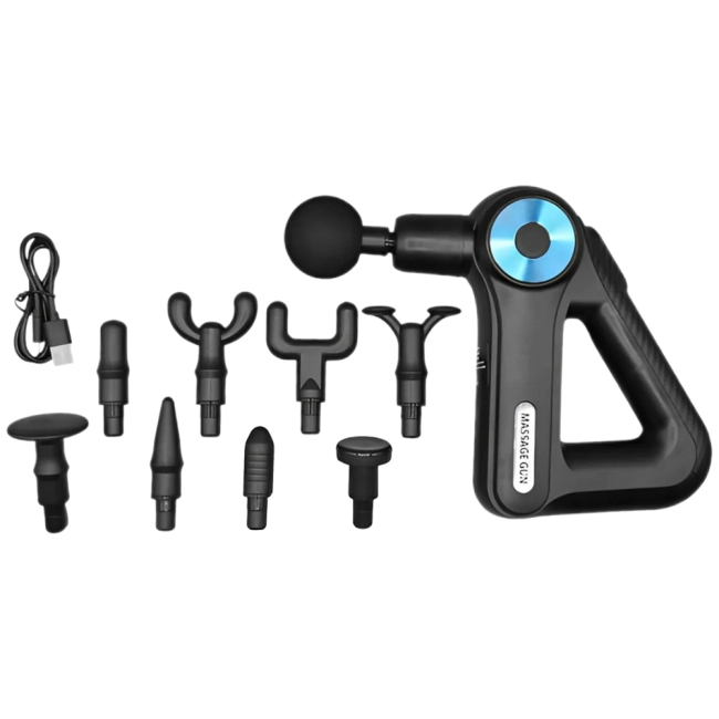 перкуссионный массажер с насадками