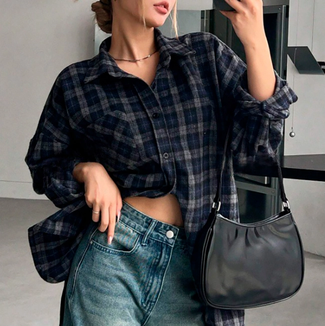 женская клетчатая рубашка