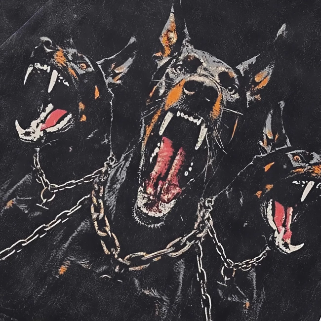 футболка с доберманами