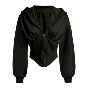 Укороченная женская толстовка на молнии женская толстовка на молнии