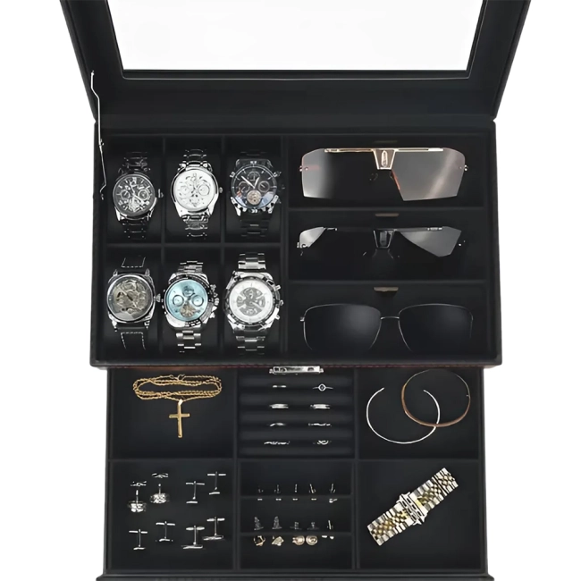 двухуровневая шкатулка для часов