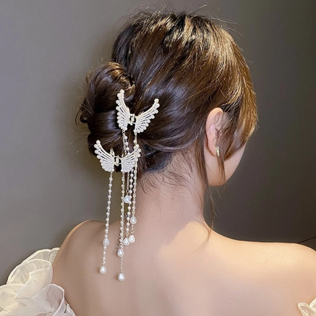 заколка-краб с бабочкой