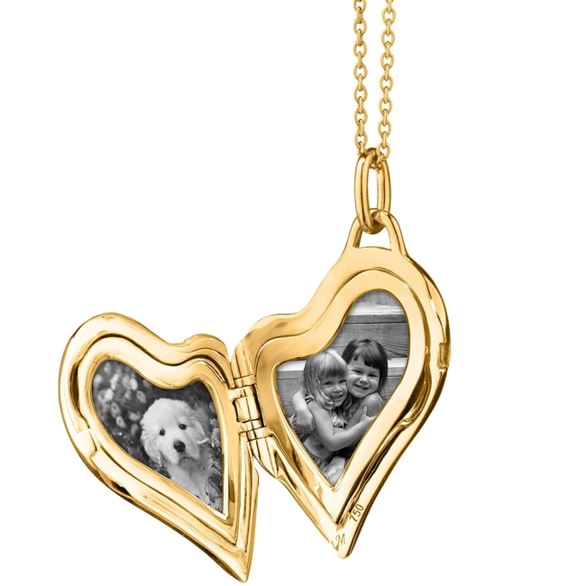 открывающийся кулон в форме сердца