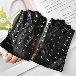 Жіночі рукавички без пальців із заклепками жіночі рукавички без пальців