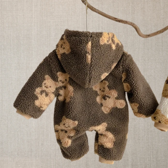 детский плюшевый комбинезон с капюшоном