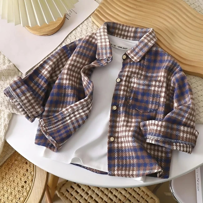 детская клетчатая рубашка