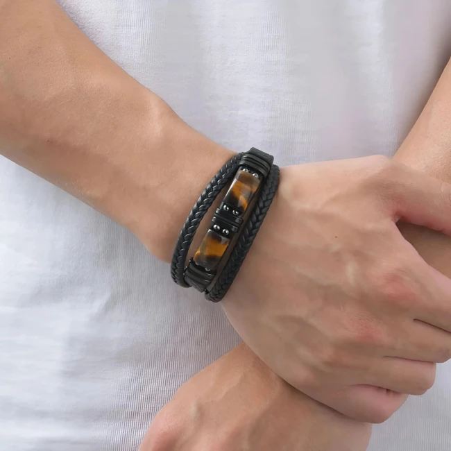багатошаровий чоловічий браслет