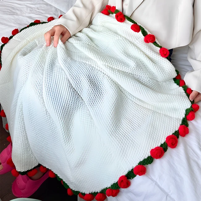 плед с розами