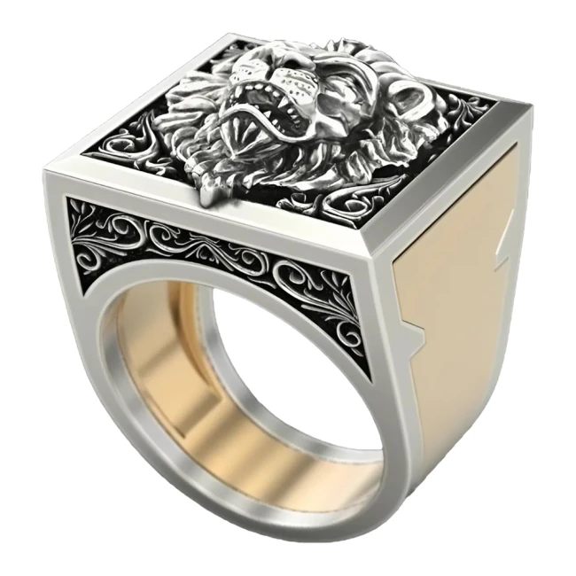 комбинированное мужское кольцо