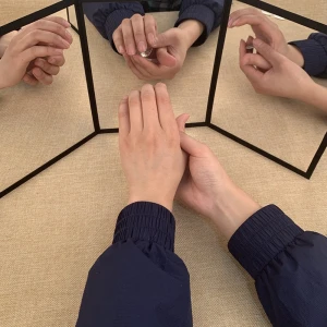 Тристороннє складане дзеркало для тренування фокусів складане дзеркало