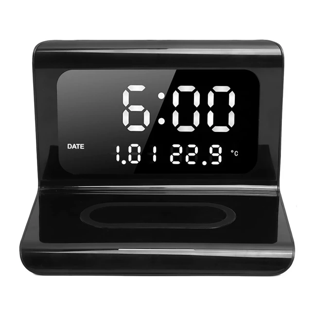 настольные часы с беспроводной зарядкой