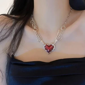 Готическое ожерелье с подвеской в форме сердца ожерелье с подвеской