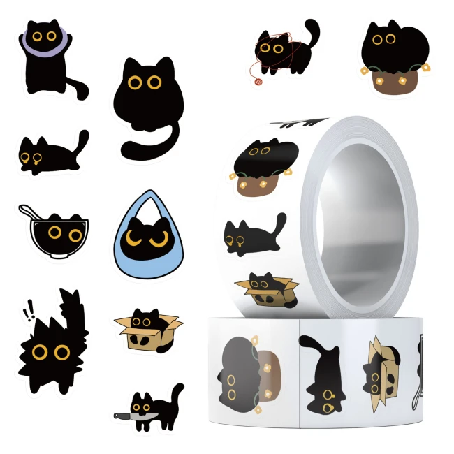 рулон наклейок з котиками