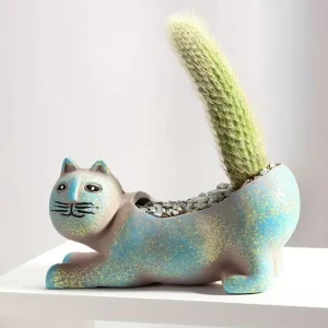 Декоративне кашпо для сукулентів і кактусів Кіт декоративне кашпо