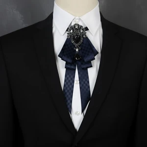 Галстук-брошь с клетчатым узором галстук-брошь