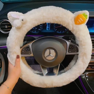 Плюшевий чохол на кермо з кроликом плюшевий чохол на кермо